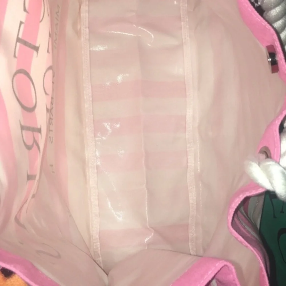 VS Pink Striped Tote Bag NWT - Picture 5 of 7